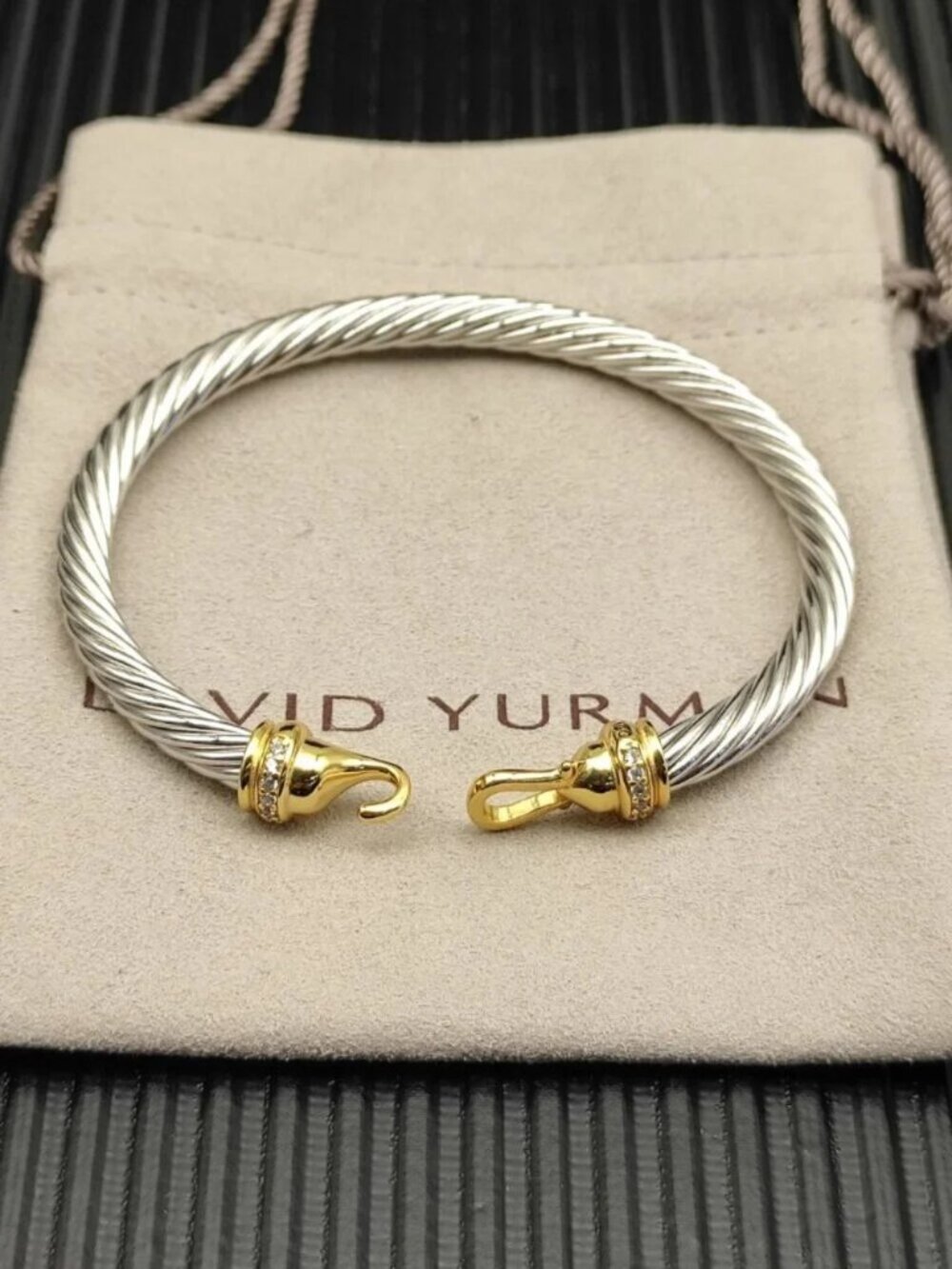 ♕David Yurman Hook Bracelet with Diamonds